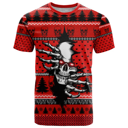 Scary Skeleton T-Shirt Skeleton Inside Ugly Christmas Graphic Tee