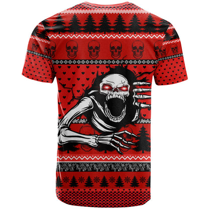 Scary Skeleton T-Shirt Skeleton Inside Ugly Christmas Graphic Tee