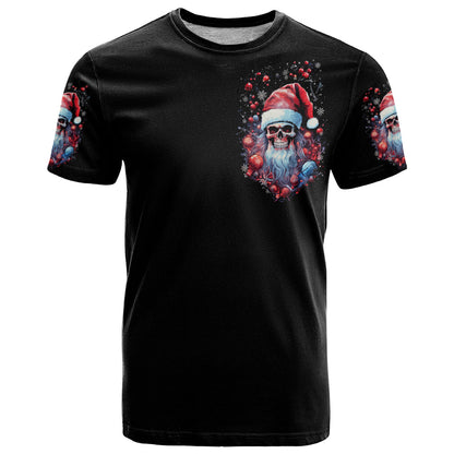 Skull Santa Claus T-Shirt Santa Claus Is Coming To Town Graphic Tee