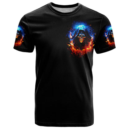 Flame Skull T-Shirt When I Was Born The Devil Said Competition Graphic Tee