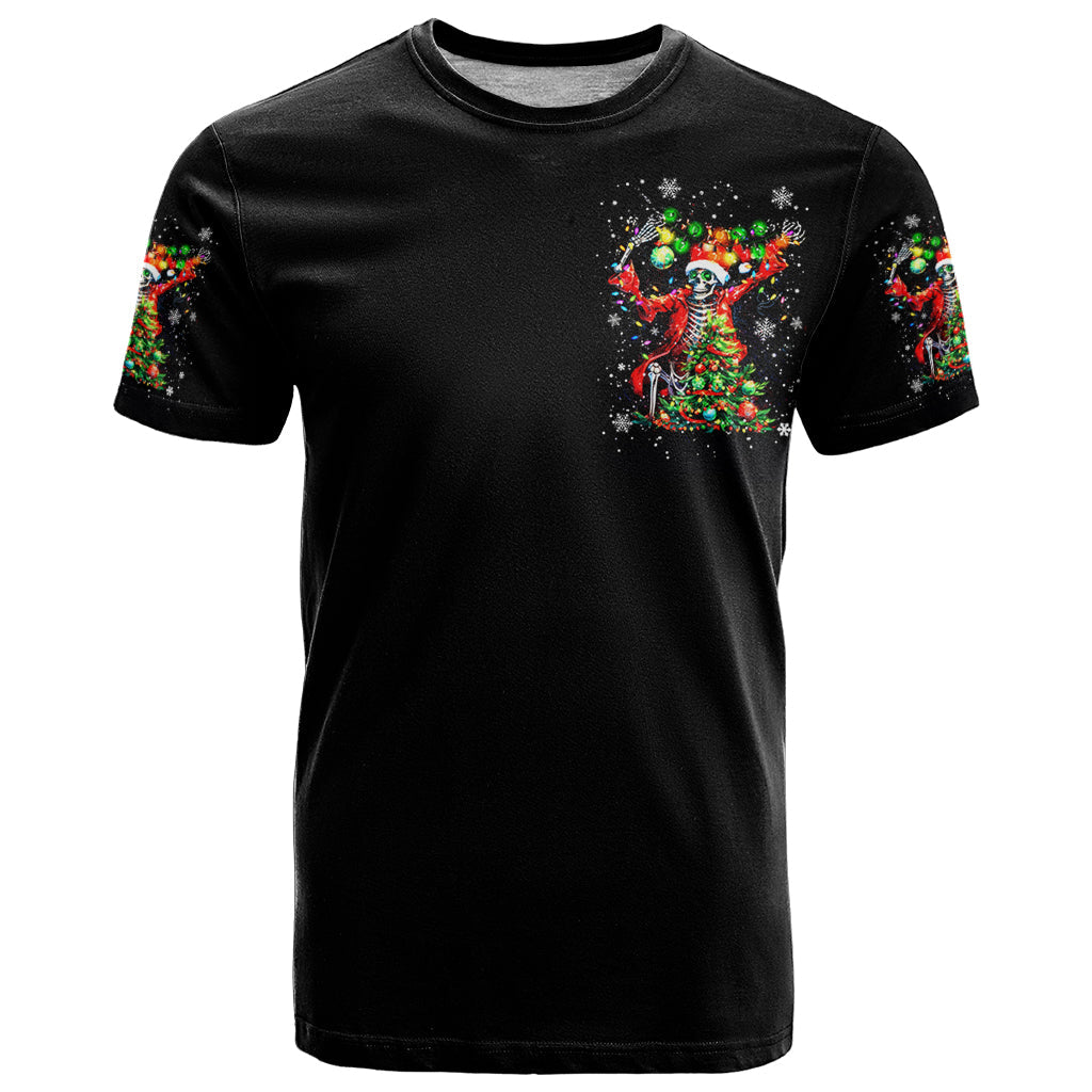 Skeleton Santa Claus T-Shirt Hello Darkness My Old Friend Graphic Tee