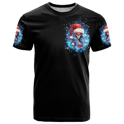 Skull Santa Girl T-Shirt Iam A Sweet Girl But If You Piss Me Off, I Alway Full Of Crazy Graphic Tee