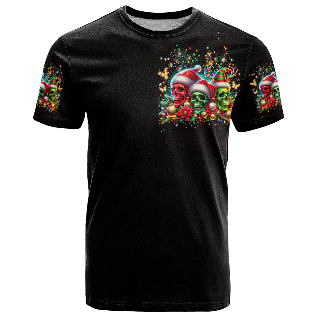 Skull Santa Claus T-Shirt It's The Most Time Of The Year Graphic Tee