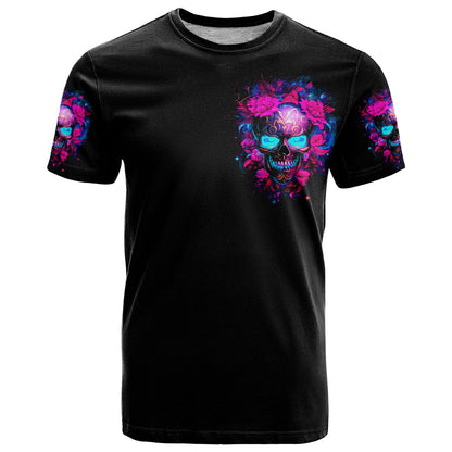 Sugar Skull T-Shirt My Attitude Is As Big As My Butt You've Been Warned Graphic Tee