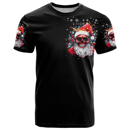 Skeleton Santa Claus T-Shirt Merry Christmas Bitches Graphic Tee