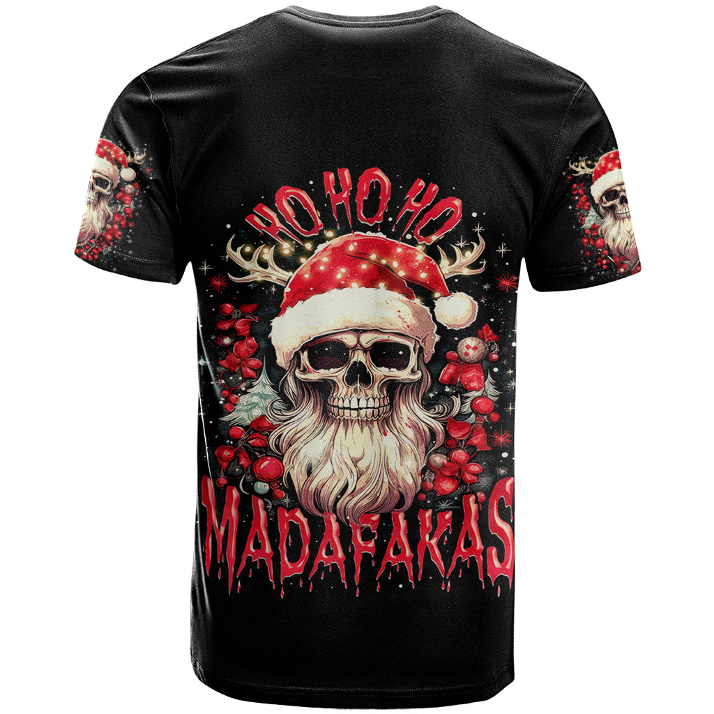 Skull Santa Claus T-Shirt Ho Ho Ho Madafakas Graphic Tee
