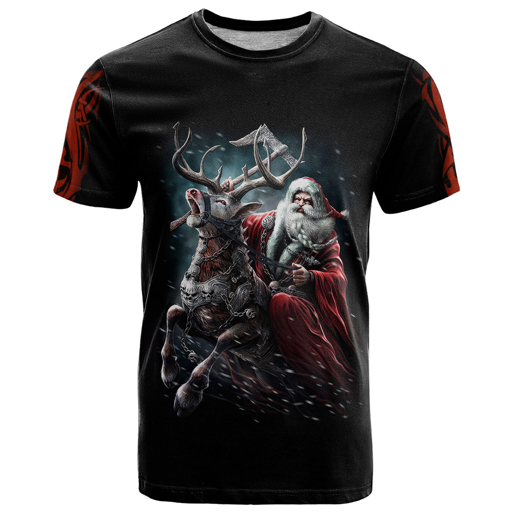 Viking Santa Claus T-Shirt Vahalla Santa Clau Coming Graphic Tee