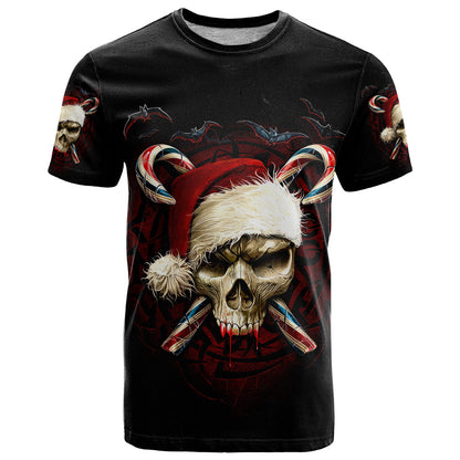 Skeleton Santa Claus T-Shirt Santa Claus Is Coming To Town Graphic Tee