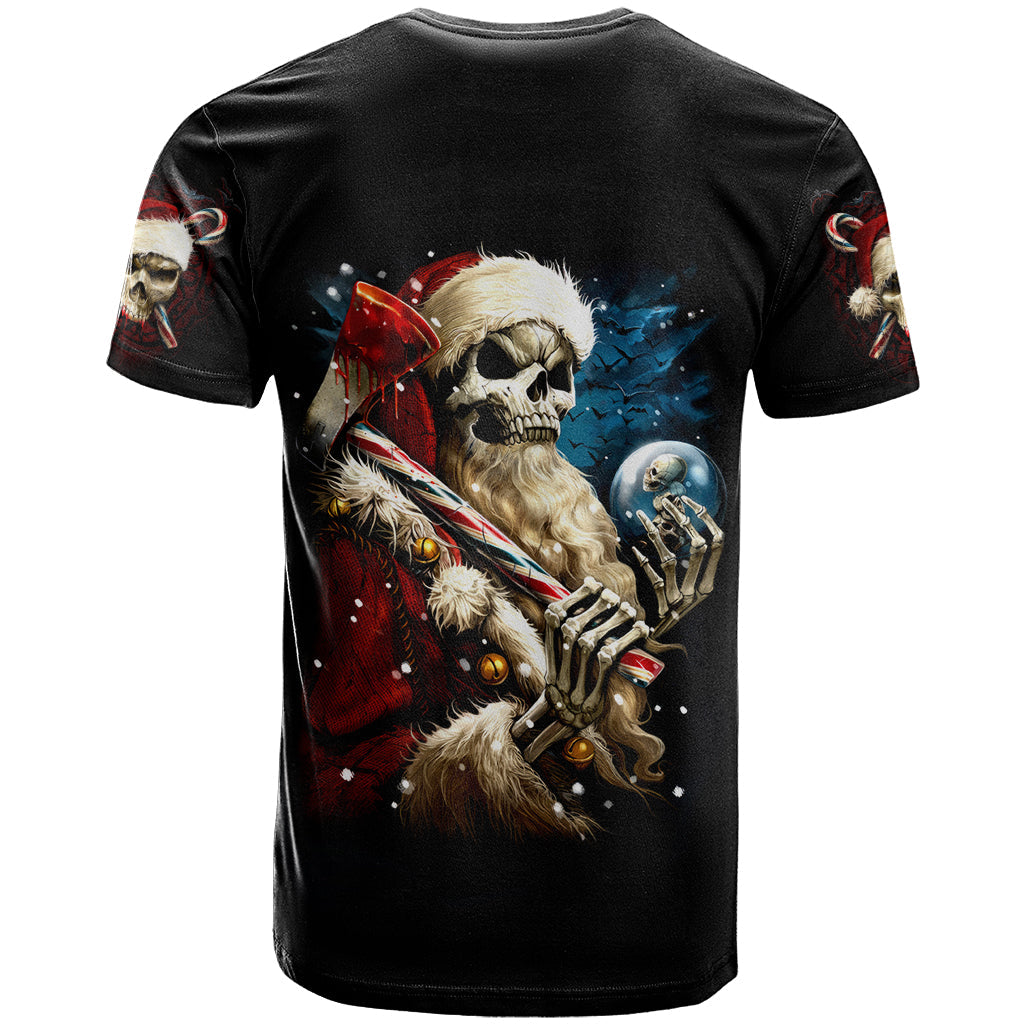 Skeleton Santa Claus T-Shirt Santa Claus Is Coming To Town Graphic Tee