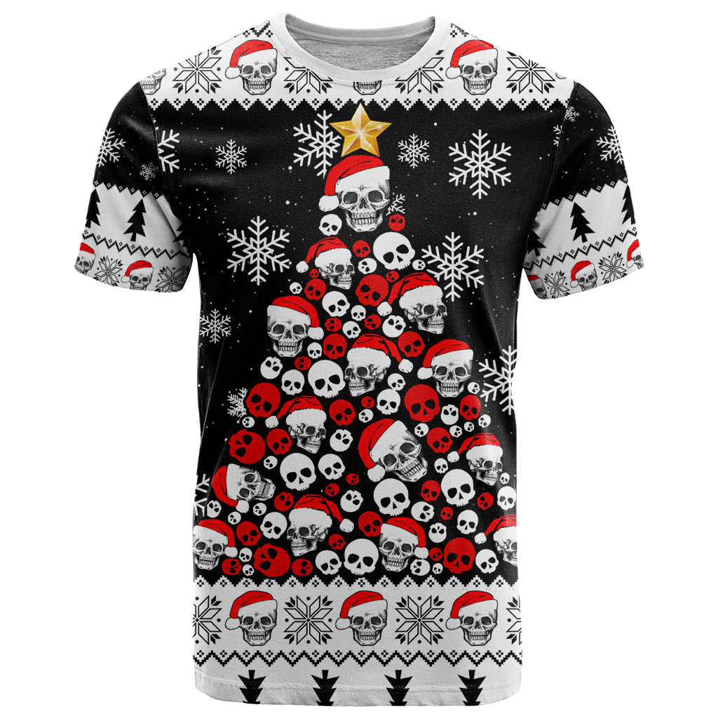 Skull Santa T-Shirt Tree Skull Santa Ugly Christmas Graphic Tee