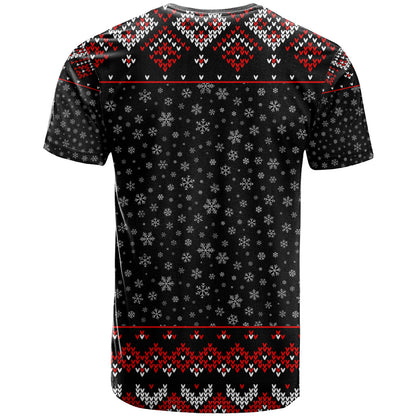 Skeleton Santa Claus T-Shirt Santa Claus Is Coming Cross Street Graphic Tee