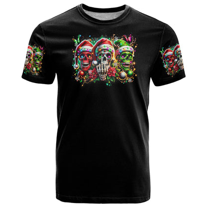 Sugar Skull Santa T-Shirt The Good Girl In Me Got Tired So Bitch In Me Came Out Graphic Tee
