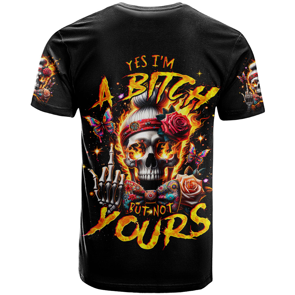 Lady Skull T-Shirt Yes I'm A Bitch But Not Yours Graphic Tee