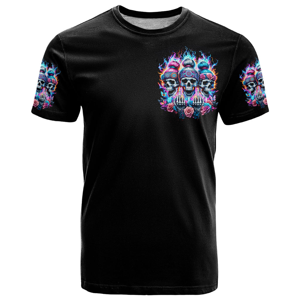 Lady Skull T-Shirt Zero Fucks Given Graphic Tee