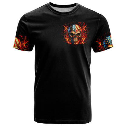 Fire Skull T-Shirt My Demon Hide Inside My Head Graphic Tee