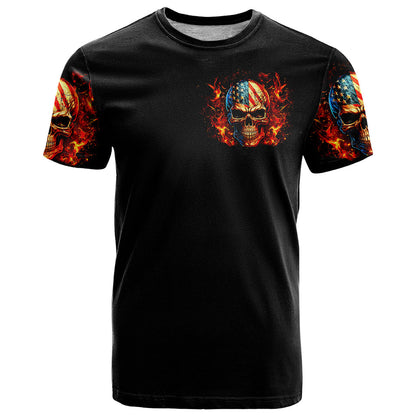 Fire Skull T-Shirt My Demon Hide Inside My Head Graphic Tee