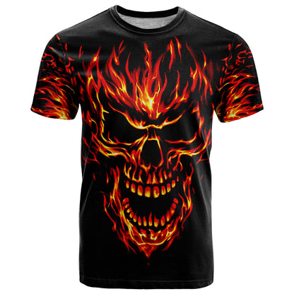 Flame Skull T-Shirt SKull Face Inside Me Graphic Tee