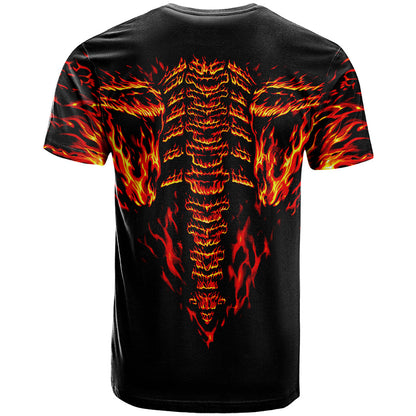 Flame Skull T-Shirt SKull Face Inside Me Graphic Tee