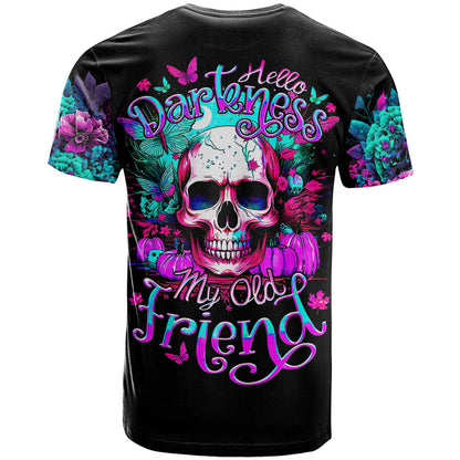 Skull T-Shirt Hello Darkness My Old Friend Pinky Graphic Tee