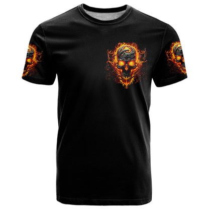 Flame Skull T-Shirt I Can Fix Stupid But That Hurt Graphic Tee