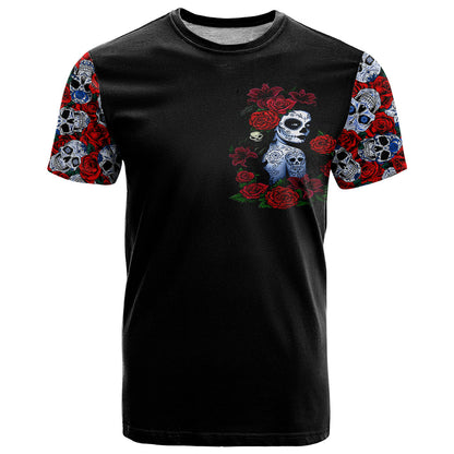 Skull Rose T-Shirt I Love My Curve My Tattoo My Imperfection Graphic Tee