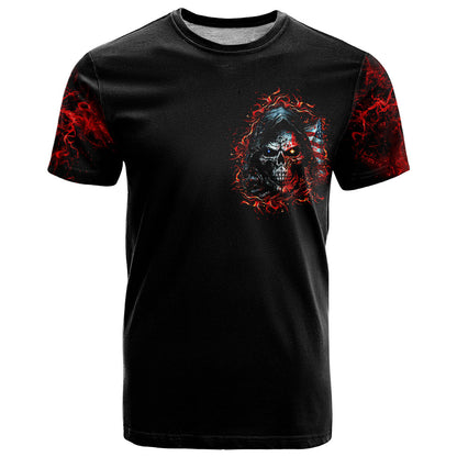 Blood Skull T-Shirt I Never Alone My Demon With Me 24/7 Graphic Tee