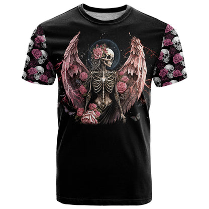 Angel Skull T-Shirt She Whispered Back Iam The Storm Graphic Tee