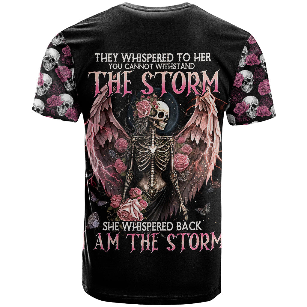Angel Skull T-Shirt She Whispered Back Iam The Storm Graphic Tee