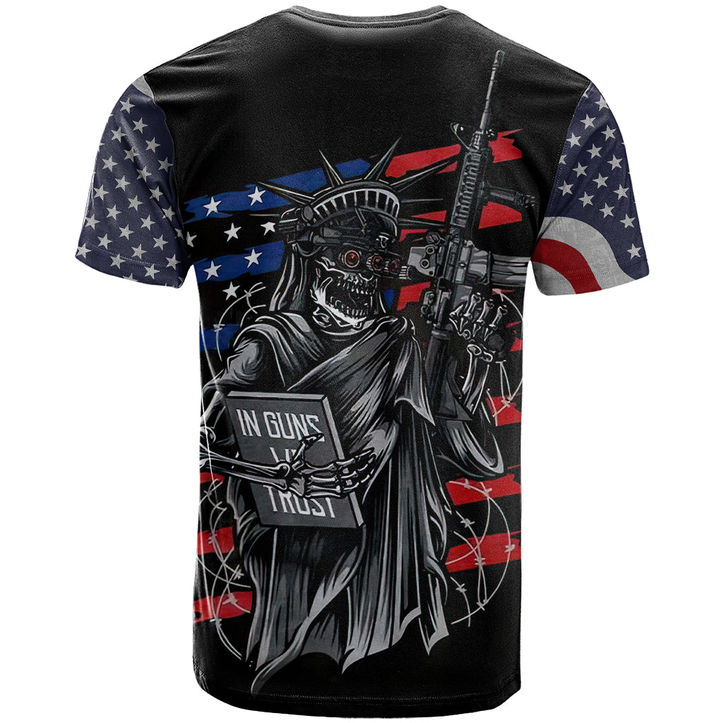 American Skull T-Shirt In Gun We Trust Graphic Tee