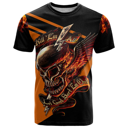 Wings Skull T-Shirt Kill Them All Graphic Tee
