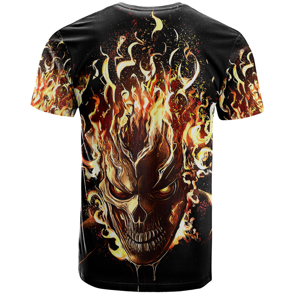 Fire Skull T-Shirt Flame SKull Ride Or Die Graphic Tee