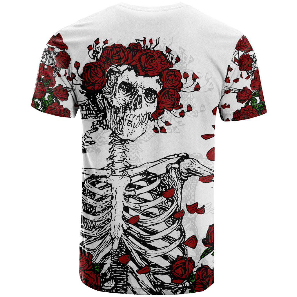 Rose Skull T-Shirt Rose Skull Day Of The Dead Graphic Tee