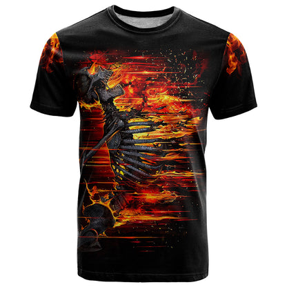 Fire Skull T-Shirt Dead Fire Skeleton Scream Graphic Tee