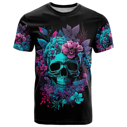 Wings Skull T-Shirt Want To Be Karma Fairy Rose Skull Graphic Tee
