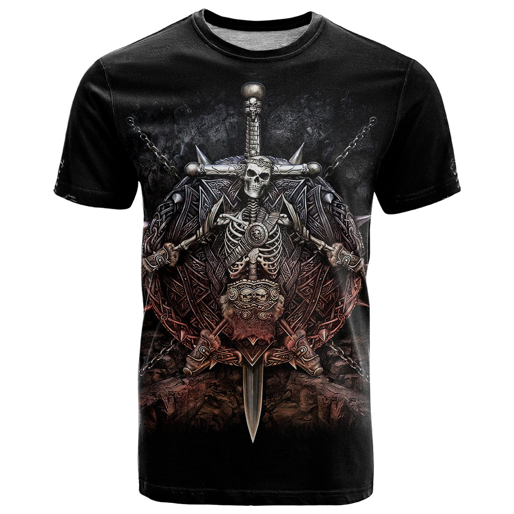 Warrior Skull T-Shirt Skull Warrior Viking Graphic Tee