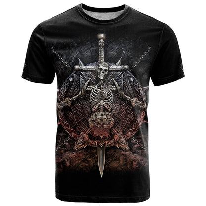 Warrior Skull T-Shirt Skull Warrior Viking Graphic Tee