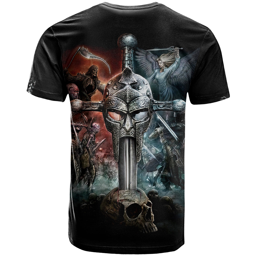 Warrior Skull T-Shirt Skull Warrior Viking Graphic Tee