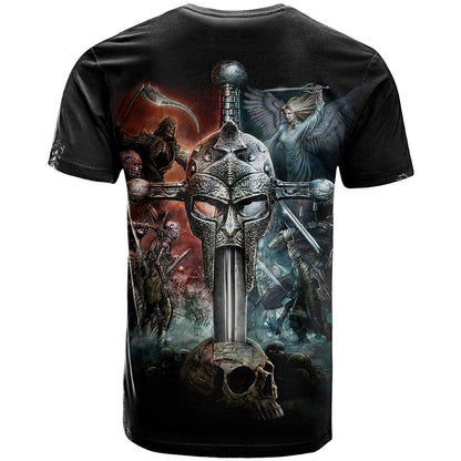 Warrior Skull T-Shirt Skull Warrior Viking Graphic Tee