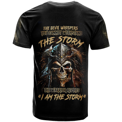Warrior Skull T-Shirt The Warrior Replies Iam The Storm Graphic Tee