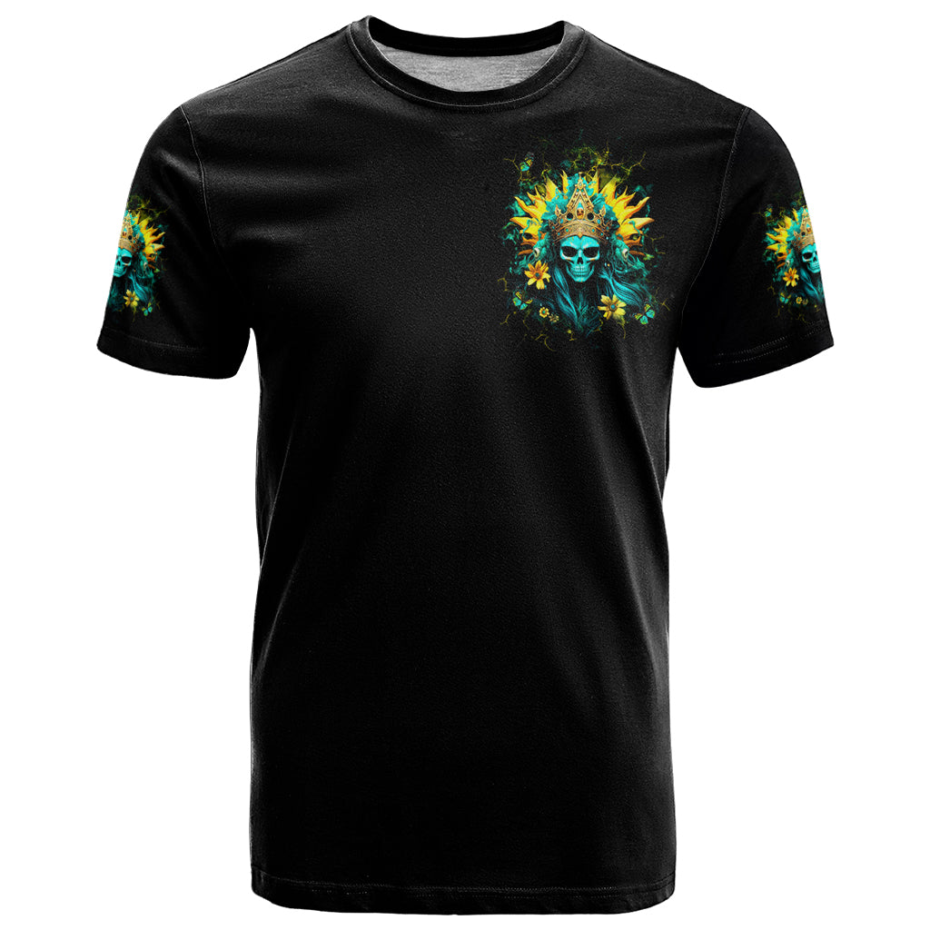 Sunflower Skull T-Shirt Bitch I'm Not A Princess I'm The Fucking Queen Graphic Tee