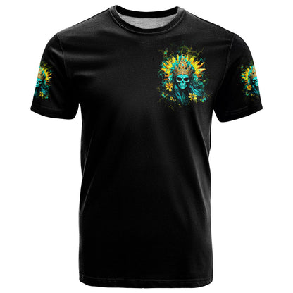 Sunflower Skull T-Shirt Bitch I'm Not A Princess I'm The Fucking Queen Graphic Tee