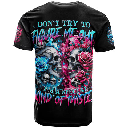 Couple Skull T-Shirt Don't Try To Figure Me Out I'm Special Graphic Tee