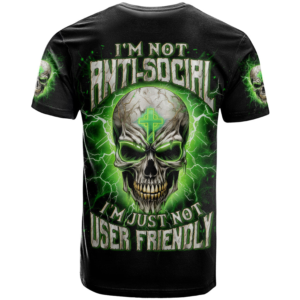 Thunder Skull T-Shirt I'm Not Anti-Social I Must Not User Friendly Graphic Tee