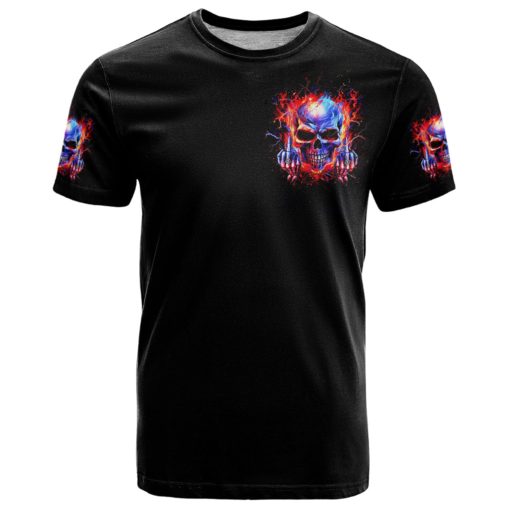 Flame Skull T-Shirt My Give A Fuck Is Broken But My Go Fuck Yourself Is Fully Functional Graphic Tee