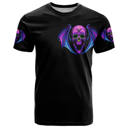 Bat Skull T-Shirt Bat Skull Hello Darkness My Old Friend Graphic Tee