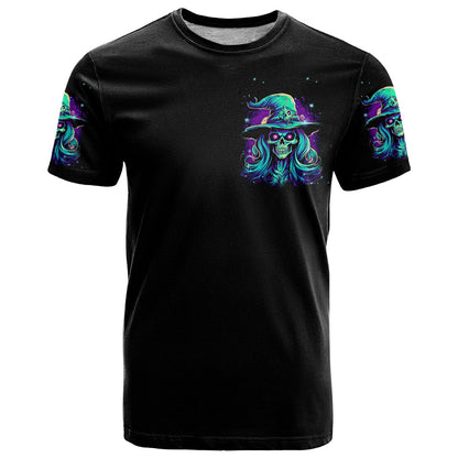 Witch Skull T-Shirt Skull Witch Hello Darkness My Old Friend Graphic Tee