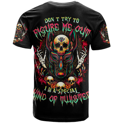 Anubis Skull T-Shirt Skull Anubis Don't Try To Figured Me Out Graphic Tee