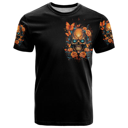Flower Skull T-Shirt Litte Bit Of Heaven With A Wild Side Graphic Tee