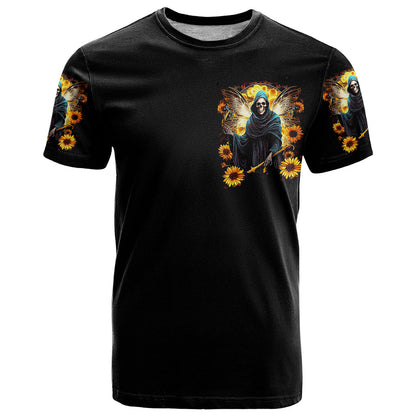 Fairy Death Skull T-Shirt Mess With Me I'll Let Karma Do It's Job Graphic Tee