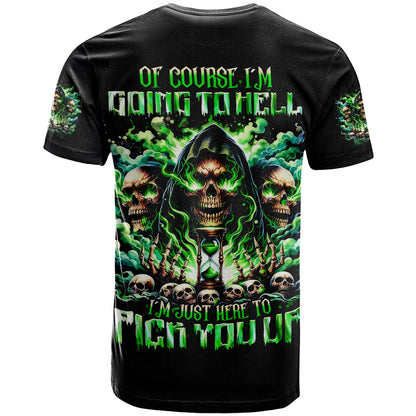 Witch Skull T-Shirt Of Course I'm Going To Hell I'm Just Here To Pick You Up Graphic Tee